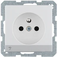 Gniazdka elektryczne - Hager Polo sp. z o.o. Gniazdo pojedyncze z/u zpodświetleniem orientacyjnym LED Q.1/Q.3 biały 6765106089 - miniaturka - grafika 1