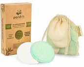 Waciki, płatki i patyczki kosmetyczne - pandoo 10 płatków do demakijażu z bambusa i bawełny, wielokrotnego użytku, z siatką do prania, trwałe chusteczki do demakijażu, waciki do pielęgnacji twarzy i skóry - miniaturka - grafika 1