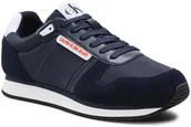 Sneakersy męskie - Calvin Klein Jeans Sneakersy Runner Sneaker Laceup Pu-Ny YM0YM00038 Granatowy - miniaturka - grafika 1
