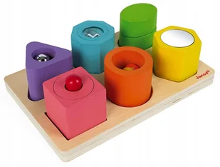 Janod KSZTAŁTY I DŹWIĘKI drewniana układanka sensoryczna J05332 - Układanki dla dzieci - miniaturka - grafika 25