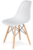Krzesła - King Home Krzesło DSW WOOD białe.01 podstawa drewniana bukowa (K-130.WHITE.01.DSW) - miniaturka - grafika 1