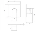 Baterie podtynkowe - Omnires Baretti Bateria prysznicowa podtynkowa chrom BA7845CR - miniaturka - grafika 1