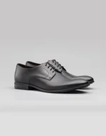 Półbuty męskie - Borgio obuwie b004 czarny - miniaturka - grafika 1