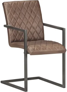 vidaXL Krzesła stołowe, wspornikowe, 4 szt., brązowe, skóra naturalna 3059811 - Krzesła - miniaturka - grafika 2
