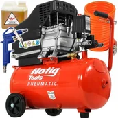 Sprężarki i kompresory - NotigTools KOMPRESOR OLEJOWY SPRĘŻARKA 2HP 24L 200 l/m GRATIS N3420 - miniaturka - grafika 1