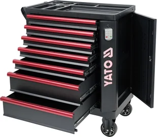 Yato SZAFKA SERWISOWA 7 SZUFLAD ZAMEK SZYFROWY LOGO LED - Szafy i regały magazynowe - miniaturka - grafika 4