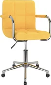 Fotele i krzesła biurowe - vidaXL Krzesło biurowe Obrotowe krzesło biurowe musztardowe tapicerowane tkaniną 334674 - miniaturka - grafika 1