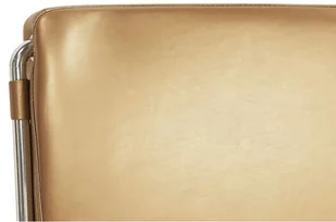 Beliani Łóżko wodne LED skórzane 140 x 200 cm złote PARIS - Łóżka - miniaturka - grafika 6