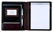Teczki i skoroszyty - Alassio 30057 - teczka konferencyjna Monaco w formacie DIN A5, teczka biznesowa z planzowanej skóry, teczka na dokumenty ciemnobrązowa - antyczna, teczka ok. 23 x 19 x 2,5 cm 30057 - miniaturka - grafika 1