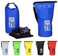 Akcesoria turystyczne - Relaxdays Ocean Pack, 20L, wodoszczelny plecak, ultralekki Dry Bag f. kajak, rafting, żeglarstwo, narty, snowboard, niebieski, 20L 10022784_45 - miniaturka - grafika 1