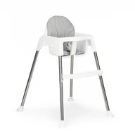 Krzesełka do karmienia - Ecotoys Krzesełko, fotelik do karmienia, tacka, pasy, 2 w 1, szare - miniaturka - grafika 1