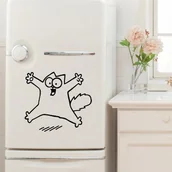 Naklejki na ścianę - Ambiance-Live , tatuaż na ścianę, dekoracyjny kot lodówka fridge_Catsfridge - 35 x 40 cm - Noir - miniaturka - grafika 1