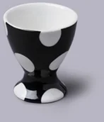 Inne naczynia kuchenne - W.m. bartleet & sons Kieliszek na jajko w kropki - czarny - miniaturka - grafika 1