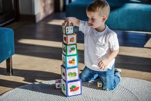 Piramida Zabaw Owoce Warzywa Wieża Edukacyjna 80cm 8268715787 - Zabawki interaktywne dla dzieci - miniaturka - grafika 2