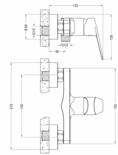 Deante chrom Jasmin BGJ040M BGJ040M - Baterie wannowe i prysznicowe - miniaturka - grafika 4