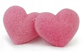 Akcesoria do oczyszczania twarzy - Gąbka Konjac do twarzy Serce Różana Bebevisa - miniaturka - grafika 1