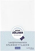 Prześcieradła dla dzieci - Zollner Julius 8390347100 Jersey prześcieradło z gumką, pasuje do materacy do biegania 68 x 90 do 100 x 100 cm, kolor biały - miniaturka - grafika 1