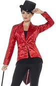 Gadżety na imprezę - Smiffys damska kurtka z cekinami Frack, m, czerwony 46958M - miniaturka - grafika 1