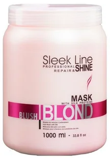 Stapiz Sleek Line Blush Blond, maska nadająca różowy odcień, do włosów blond z jedwabiem,1000 ml - Maski do włosów - miniaturka - grafika 2