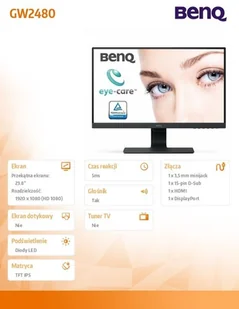 BenQ GW2480 23,8" czarny (9H.LGDLA.TBE) - Monitory - miniaturka - grafika 12