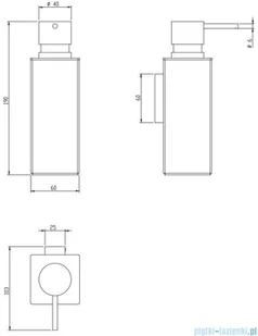 Omnires Uni Dozownik mydła w płynie chrom UN10720/K - Wieszaki łazienkowe - miniaturka - grafika 2