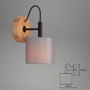 BRILONER Wood & Style 2075 lampa ścienna klosz z tkaniny - Lampy ścienne - miniaturka - grafika 4