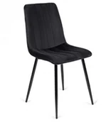 Krzesła - Mebel Elite Krzesło Tapicerowane do Jadalni IBIS Czarne Welurowe - miniaturka - grafika 1