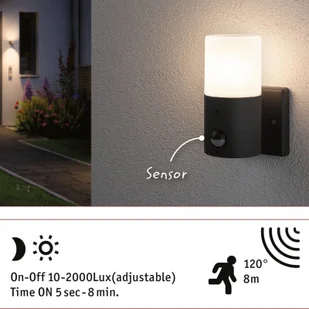 Paulmann Tubs kinkiet zewnętrzny nie ściemniany - Lampy ogrodowe - miniaturka - grafika 3