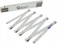 Poziomice, łaty, miary - Geko Miara Miarka Składana Drewniana 2M Premium - miniaturka - grafika 1