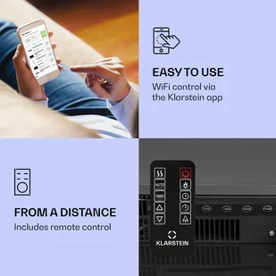 Klarstein Klarstein Studio Light & Fire 2 Smart kominek 1000/2000W MDF sterowanie przez Wi-Fi ACO7-Studio L&F 2 B - Kominki elektryczne - miniaturka - grafika 9