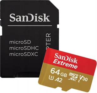 SANDISK Extreme SDSQXA2-064G-GN6MA, microSDXC, 64 GB + adapter - Karty pamięci - miniaturka - grafika 2