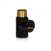 Zawory i kraniki - WARMTEC Trójnik do grzałki elektrycznej 1/2 Warmtec czarny TR-1/2-CZ - miniaturka - grafika 1