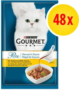 Purina Gourmet Megapakiet Perle w sosie, 48 x 85 g - Tuńczyk w sosie z nutami owoców morza - Mokra karma dla kotów - miniaturka - grafika 4