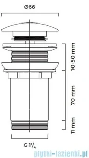 Oltens Rovde korek do umywalki klik klak okrągły bez przelewu G1 1/4 złoty 05200800 - Korki do umywalek - miniaturka - grafika 2