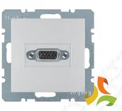 Gniazdka elektryczne - Hager BERKER B.KWADRAT Gniazdo multimedialne VGA z zaciskami śrubowymi aluminium mat lakierowany 3315411404 3315411404/HAG - miniaturka - grafika 1