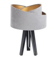 Lampy stojące - ImoLight Lampka stołowa mini-trójnóg czarny Awena Szaro-złota 060s-014cz - miniaturka - grafika 1