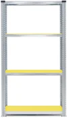 Regały biurowe - AJ Galwanizowany regał na żywność moduł podstawowy 1972x900x600 mm żółte pó 219652 - miniaturka - grafika 1