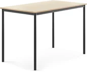 Meble do szkół i przedszkoli - AJ Produkty Stół BORS, 1400x800x900 mm, laminat brzoza, antracyt - miniaturka - grafika 1