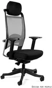 Fotele i krzesła biurowe - Unique Fotel ergonomiczny FULKRUM Tkanina BL418/SM02 Czarny | DARMOWA Zapytaj o RABAT! P069-SM02-BL - miniaturka - grafika 1