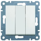 Klawisze i ramki - Hager Lumina 2 biały łącznik potrójny WL0070 - miniaturka - grafika 1