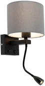 Lampy ścienne - QAZQA Kinkiet art deco czarny klosz szary - Brescia - miniaturka - grafika 1