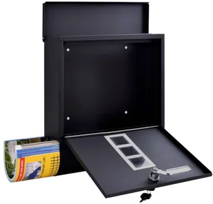 Lumarko Lumarko Skrzynka na listy HANS z gazetnikiem czarna SKRZYNKA HANS CZARNY  Goc - Skrzynki na listy - miniaturka - grafika 6