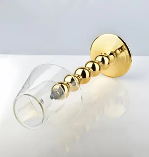 Lumarko Lumarko MARY ZŁ Świecznik 11,8x33cm szklany HTRD3640 3 Mondex - Świeczniki - miniaturka - grafika 2