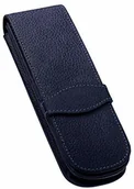 Etui na długopisy i pióra - Online ONLINE Classic skórzane etui na 2 długopisy, do długopisów wszystkich marek, prawdziwa skóra, pomysł na prezent na każdą okazję, 14,5 x 4,5 x 2,5 cm, niebieskie, na 2 przybory do pisania - miniaturka - grafika 1