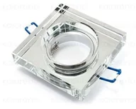 Oprawy, klosze i abażury - KOLORENO Oprawa Halogenowa Led Sufitowa Kwadrat Stała Szklana 2Cm Srebrny - miniaturka - grafika 1