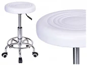 Krzesła i taborety kosmetyczne - Taboret kosmetyczny KB-Monza biały STOŁEK MONZA BIAŁY - miniaturka - grafika 1