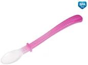 Sztućce dla dzieci - Canpol babies Elastyczna Łyżeczka Silikonowa dla Dzieci Różowa - miniaturka - grafika 1