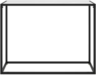 VidaXL Lumarko Stolik konsolowy, biały, 100x35x75 cm, szkło hartowane 322813 VidaXL - Ławy i stoliki kawowe - miniaturka - grafika 2