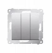 Wyłączniki światła i elektryczne - Simon 54 Łącznik potrójny podświetlany Led Srebrny - miniaturka - grafika 1