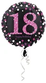 Balony i akcesoria - Amscan Balon Foliowy 18 rocznica róż okrągły S55 43 cm 3378301 - miniaturka - grafika 1